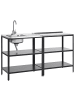 Beliani 2er-Set Gartenküche VILAMA in Schwarz/Silber