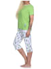 NORMANN Kurzarm Schlafanzug Kaktus Caprihose allover - 78897 in grün