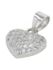Adeliás Damen Anhänger Herz aus 925 Silber mit Zirkonia in silber