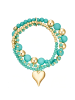 Lulu & Jane Armband Herz aus Metall-Legierung mit Glas in gelbgold