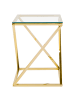 Beliani Beistelltisch BEVERLY in Gold/Transparent - (W) 40 x (H) 55 x (L) 40 cm