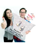 Mr. & Mrs. Panda Sofa Kissen Pinguin Beste Erfindungante der Welt m... in Grau Pastell