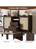 ABRIHOME Retro Sideboard in Braun mit Schiebetüren und 2 Schubladen