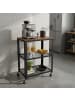 relaxdays Küchenwagen "Industrial" in Dunkelbraun/ Schwarz - (B)60 x (H)77,5 x (T)40 cm