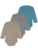 Normani Outdoor Sports 3er Pack Baby Merino Body Langarm Auckland in Blau/Grau/Beige