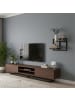 relaxdays Wandregal in Schwarz/ Braun - (B)32,5 x (H)29 x (T)19 cm