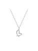 Alexander York Kette mit Anhänger HERZ Zirkonia rhodiniert in 925 Sterling Silber, 2-tlg.