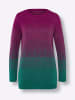 Sieh an! Longpullover in magenta-smaragd-gemustert