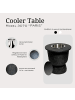 COOTAB Cooler Table 3-in-1 Loungetisch mit Edelstahl-Kühler Paris in 43 cm in Champagner