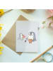 Mr. & Mrs. Panda Grußkarte Pinguin Opa Blumen pflanzen ohne Spruch in Grau Pastell