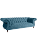 58 aufm Kessel CHESTERFIELD Sofa 3-Sitzer Kaylin Samtvelours petrol