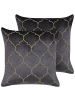 Beliani 2er-Set Dekokissen ALYSSUM in Grau/Gold