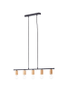 Brilliant Kerry Pendelleuchte 5flg schwarz/holz Aluminium braun 5x A60, E27, 40
