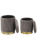 Beliani 2er-Set Pouf MIRAMAR in Grau/Gold
