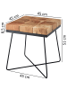 FineBuy Beistelltisch in Braun / Akazie / 45x45x51