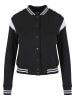 Urban Classics Urban Classics Damen Ladies Inset College Sweat Jacket in black/white