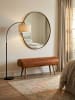 KADIMA DESIGN Sitzbank | Echtleder/Holz, 100x53x40cm, Springbock
