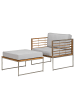 home24 Loungesessel TEAKLINE 2-teilig in Hellgrau
