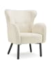 tectake Sessel Vänersborg, 72 x 71 x 92 cm, Bouclé creme/schwarz