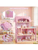 COSTWAY Puppenhaus Holz in Rosa