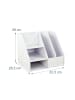 relaxdays Schreibtisch Organizer in Weiß - (B)33,5 x (H)28 x (T)26,5 cm