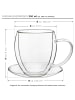 Creano 6er Set Thermo-Tasse "Doppelwandtasse" mit Untersetzer  - 250ml Glas