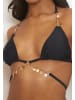 Moda Minx Bikini Top Valentina Coin Waist Wrap Triangle in Schwarz