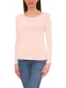 Alkato Alkato Damen Langarm Shirt mit O-Ausschnitt in rosa Modell 4