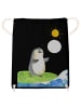 Mr. & Mrs. Panda Materialzugbeutel Pinguin Surfer ohne Spruch in Schwarz