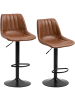 HOMCOM Barhocker-43L x 49,5B x 91-111H cm-Braun