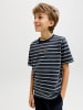 JACK & JONES Junior gestreiftes T-Shirt JORNORREBRO in sky captain