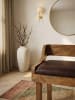 KADIMA DESIGN Sitzbank Echtleder / Massivholz Bank 108x63x43 cm, Polsterbank mit
