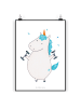 Mr. & Mrs. Panda Poster Einhorn Fitness ohne Spruch in Weiß