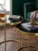 KADIMA DESIGN Satztisch 2er-Set | Schwarz/Gold, Metall/Glas