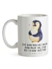 Mr. & Mrs. Panda Becher Pinguin Diät mit Spruch in Weiß