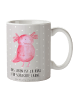 Mr. & Mrs. Panda Teetasse Axolotl Glücklich mit Spruch in Grau Pastell