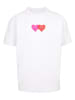 Merchcode Merchcode Hugs & Love - Two Hearts Heavy Oversize Tee in white