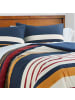 NAUTICA HOME Bettwäsche-Set HOLLINS (3 tlg), 100% Baumwolle, 200x200 cm in Blau/Creme