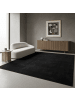 KADIMA DESIGN Teppich Kurzflor Waschbar Einfarbig LECH Microfaser OEKO-TEX in Schwarz