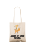 Mr. & Mrs. Panda campus tasche Fuchs Joggen mit Spruch in Creme