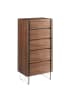 Angel Cerdá Chiffonier 7041 in Glas / Walnuss – (B)58 x (H)119 x (T)39 cm