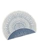 NORTHRUGS Wendeteppich Rund Porto Creme Blau In- & Outdoor