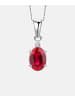Diamant L'éternel Halskette mit Anhänger 585 Weißgold 0.83 Karat Diamant mit Rubin