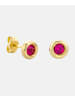 Diamant L'éternel Ohrringe aus 375 Gelbgold mit Rubin