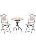 Beliani 3-tlg Bistro Set SETTALA in Bunt/Schwarz/Beige