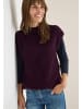 Cecil Cosy cable mix Vest in Eggplant Red