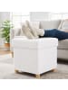 relaxdays Hocker in Weiß - (B)38 x (H)8 x (T)38 cm