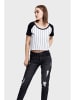 Urban Classics Cropped T-Shirts in wht/blk