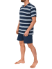 NORMANN Kurzarm Schlafanzug Shorty Pyjama Streifen - 78335 in marine