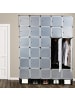 relaxdays Kleiderschrank Stecksystem in Schwarz - (B)180 x (H)234 x (T)46,5 cm